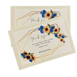 Floral Thank You Business Card With Your Closet Name
